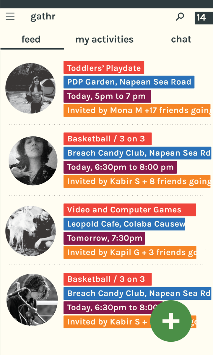 Activity feed